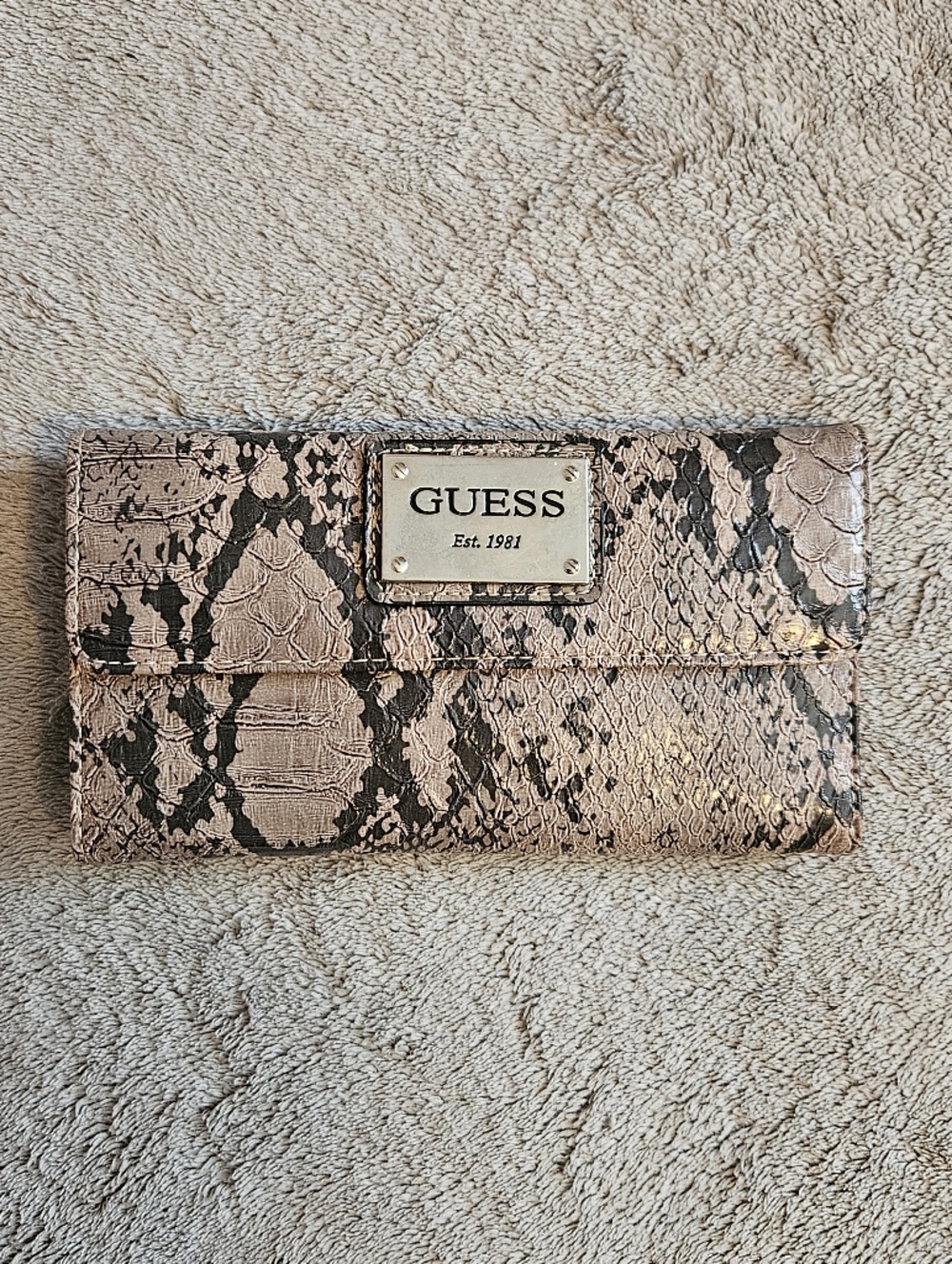 GUESS by Marciano Snakeskin Wallet Clutch Y2K Style